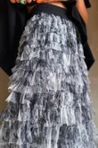Ramone Marble Mesh Midaxi Skirt Black