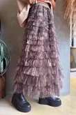 Ramone Marble Mesh Midaxi Skirt Earth