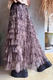 Ramone Marble Mesh Midaxi Skirt Earth
