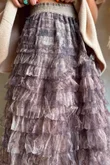 Ramone Marble Mesh Midaxi Skirt Earth