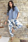 Ren Cabbage Rose Bloomer Pant Cottage Blue