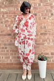 Ren Cabbage Rose Bloomer Pant Scarlet