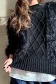 Rhona Country Shaggy Knit Jumper Black /10=