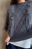 Rhona Country Shaggy Knit Jumper Slate /10=
