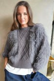Rhona Country Shaggy Knit Jumper Slate /10=