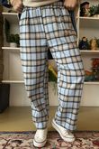 Rhona Plaid Brushed Cotton Kick Pant Blue - 