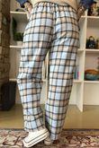 Rhona Plaid Brushed Cotton Kick Pant Blue - 