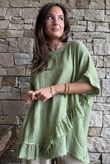 Rustic Nature Bubble Cotton Raw Frill Top Washed Lawn