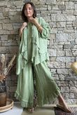 Rustic Nature Bubble Cotton Raw Frill Top Washed Lawn
