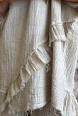 Rustic Nature Bubble Cotton Raw Frill Top Washed Oat