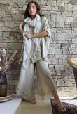 Rustic Nature Bubble Cotton Raw Frill Top Washed Oat
