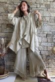 Rustic Nature Bubble Cotton Raw Frill Top Washed Oat