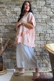 Rustic Nature Bubble Cotton Raw Frill Top Washed Peachy Nude
