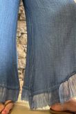 Rustic Nature Bubble Cotton Slant Frill Pant Washed Denim