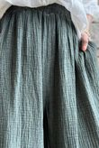Rustic Nature Bubble Cotton Slant Frill Pant Washed Moss