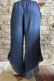 Rustic Nature Bubble Cotton Slant Frill Pant Washed Navy