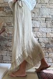 Rustic Nature Bubble Cotton Slant Frill Pant Washed Oat