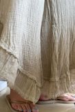 Rustic Nature Bubble Cotton Slant Frill Pant Washed Oat