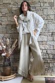 Rustic Nature Bubble Cotton Slant Frill Pant Washed Oat