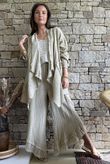 Rustic Nature Bubble Cotton Slant Frill Pant Washed Oat