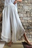 Rustic Nature Bubble Cotton Slant Frill Pant White