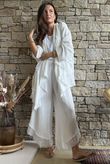 Rustic Nature Bubble Cotton Slant Frill Pant White