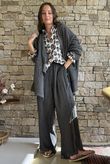 Rustic Nature Bubble Cotton Split Kick Pant Washed Charcoal