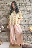Rustic Nature Bubble Cotton Split Kick Pant Washed Peachy Nude