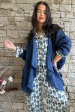 Rustic Nature Bubble Cotton Waterfall Jacket Washed Navy