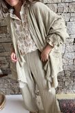Rustic Nature Bubble Cotton Waterfall Jacket Washed Oat