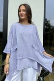 Rustic Nature Pure Cotton Lazy Layer Top Washed Lilac