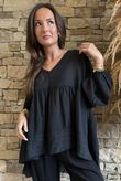  Sa Caleta Cotton Artist Smock Top Black /5=