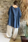 Sa Caleta Cotton Artist Smock Top Navy /5=
