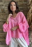  Sa Caleta Cotton Artist Smock Top Popsicle Pink /5=