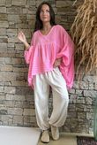  Sa Caleta Cotton Artist Smock Top Popsicle Pink /5=