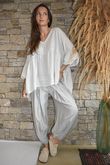  Sa Caleta Cotton Artist Smock Top Stone **