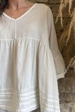  Sa Caleta Cotton Artist Smock Top Stone **