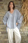  Sa Caleta Cotton Artist Smock Top Cloud