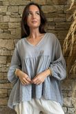 Sa Caleta Cotton Artist Smock Top Cloud
