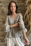  Sa Caleta Cotton Artist Smock Top Mocha