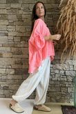  Sa Caleta Cotton Artist Smock Top Sherbet Coral
