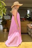 Sa Caleta Cotton Pocketed Shoe String Maxi Dress Sugar