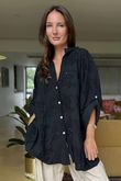 Sa Caleta Fleur Pure Cotton Shirt Black