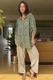 Sa Caleta Fleur Pure Cotton Shirt Khaki
