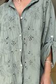 Sa Caleta Fleur Pure Cotton Shirt Khaki