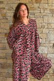 Sa Caleta Needlecord Leopard Artist Smock Dusky Rose