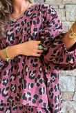 Sa Caleta Needlecord Leopard Artist Smock Dusky Rose