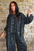 Sa Caleta Needlecord Leopard Artist Smock Prussian