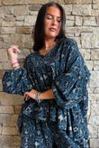 Sa Caleta Needlecord Leopard Artist Smock Prussian