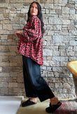Sa Caleta Needlecord Leopard Artist Smock Strawberry